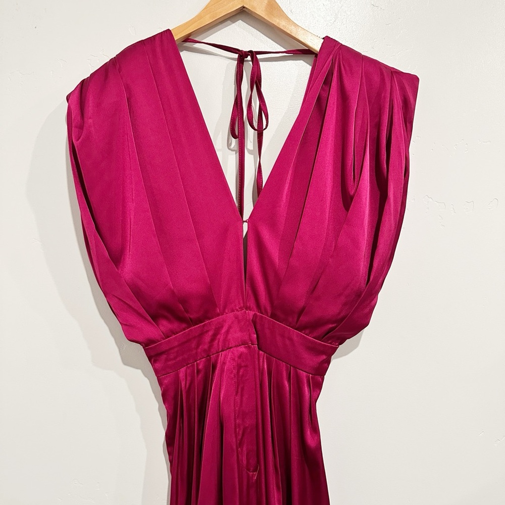 NWT BLUZAT Fuchsia Maxi Draped Jumpsuit Size XS - Picture 6 of 14